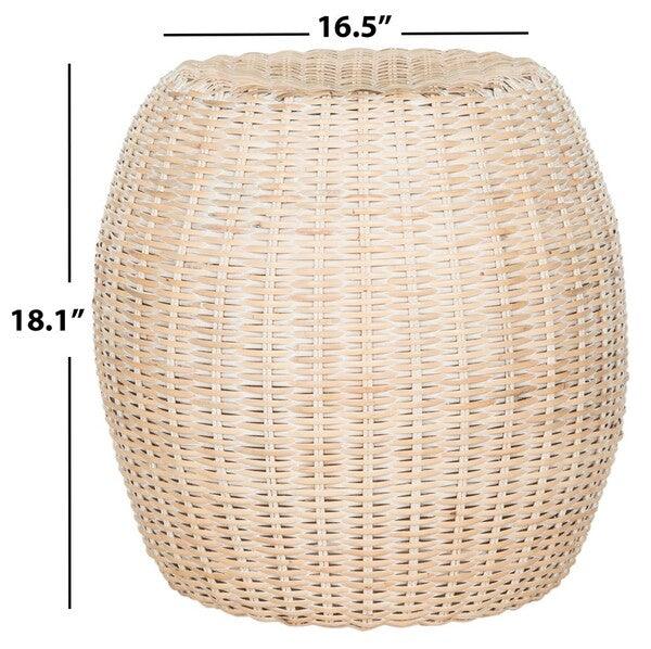 Safavieh Remi White Wash Rattan End Table