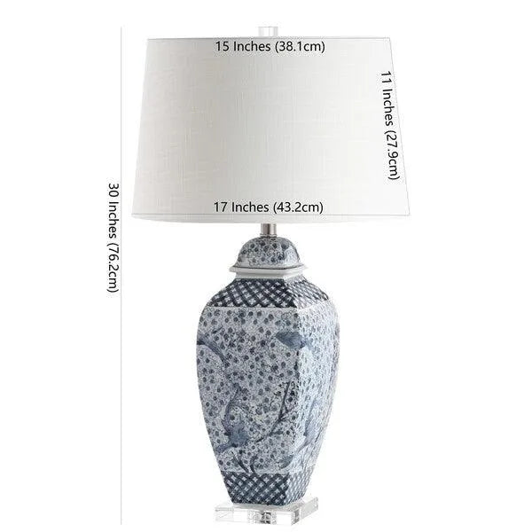 Safavieh Braeden White-Blue Chinoiserie Table Lamp