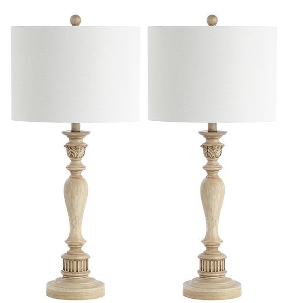 Safavieh Hugh Classic Column Light Brown Table Lamp (Set of 2)