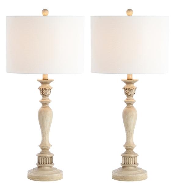 Safavieh Hugh Classic Column Light Brown Table Lamp (Set of 2)