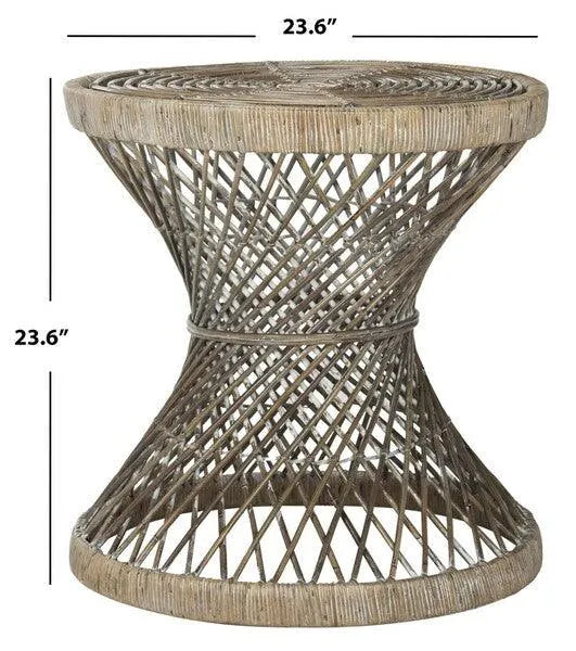 Safavieh Grimson Coastal Rattan Hourglass Accent Table