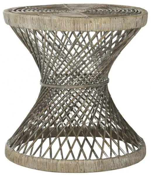 Safavieh Grimson Coastal Rattan Hourglass Accent Table