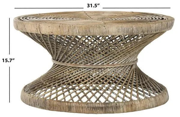 Safavieh Grimson Rattan Hourglass Coffee Table