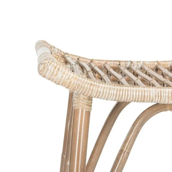 Safavieh Leda Grey White Wash Rattan Bar Stool