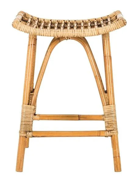 Safavieh Leda Honey Brown Rattan Counter Stool